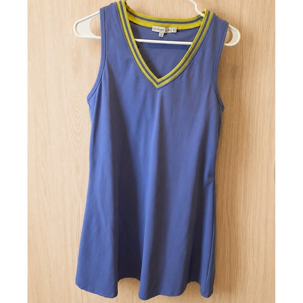 Sincerely Jules Blue Midi Dress with Yellow Trim